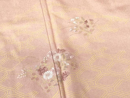 平和屋着物■訪問着 刺繍 草花文 金彩 正絹 逸品 DABB7921op