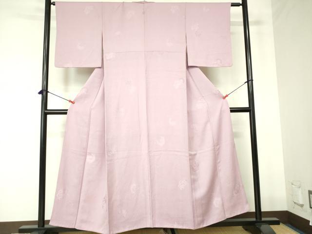 平和屋着物■上質な色無地 舞花地紋 浅紫色 正絹 逸品 DABB7930op
