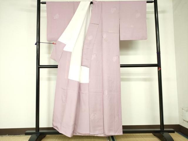 平和屋着物■上質な色無地 舞花地紋 浅紫色 正絹 逸品 DABB7930op