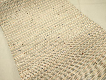平和屋着物●爪掻き本綴れ　八寸名古屋帯　紬地　霞文　正絹　逸品　DABB7981op