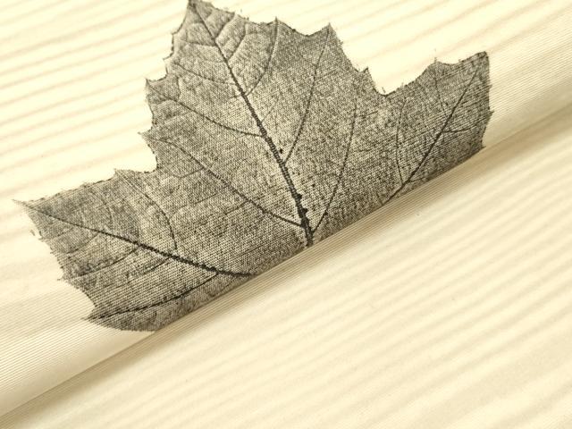 平和屋着物●塩瀬　九寸開き名古屋帯　松葉文　正絹　逸品　DABB7984op
