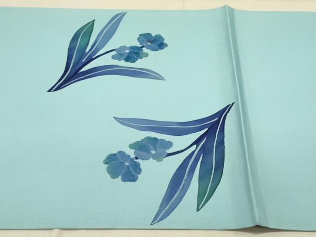 平和屋着物●塩瀬　九寸開き名古屋帯　作家物　草花　ろうけつ染め　逸品　DABB7985op
