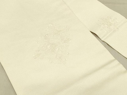平和屋着物●中国三大刺繍　スワトウ刺繍　汕頭刺繍　総刺繍　九寸名古屋帯　花菱文　正絹　逸品　DABB7996op