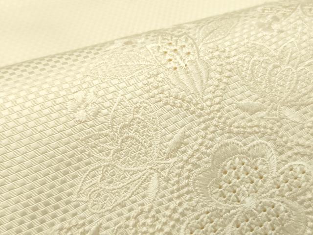 平和屋着物●中国三大刺繍　スワトウ刺繍　汕頭刺繍　総刺繍　九寸名古屋帯　花菱文　正絹　逸品　DABB7996op