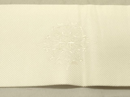 平和屋着物●中国三大刺繍　スワトウ刺繍　汕頭刺繍　総刺繍　九寸名古屋帯　花菱文　正絹　逸品　DABB7996op