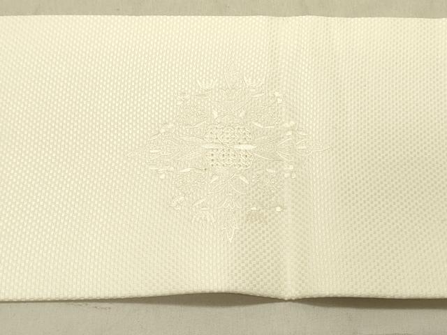 平和屋着物●中国三大刺繍　スワトウ刺繍　汕頭刺繍　総刺繍　九寸名古屋帯　花菱文　正絹　逸品　DABB7996op