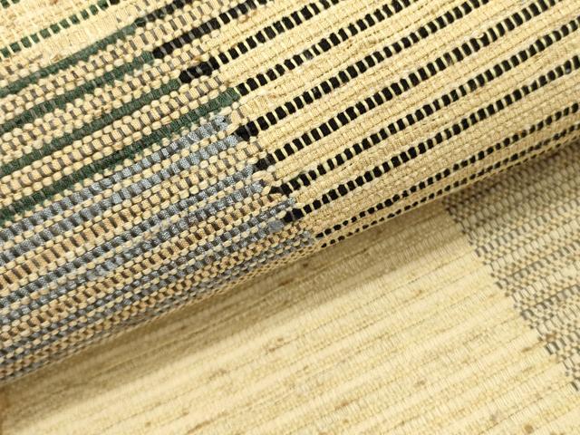 平和屋着物●八寸名古屋帯　紬地　ぜんまい紬　変わり横段文　正絹　逸品　DABB7997op