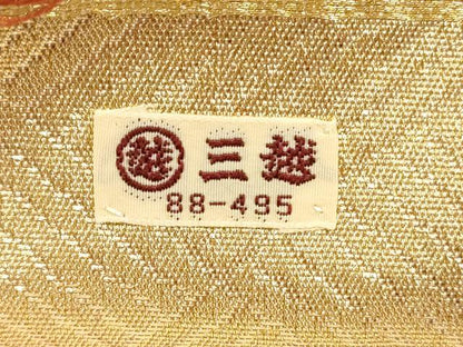 平和屋着物◎六通柄袋帯　桜花鳥丸文　金銀糸　三越扱い　正絹　逸品　DABB8101xg