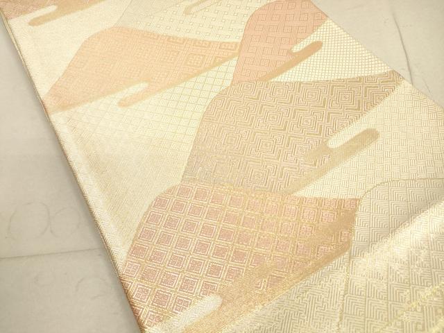 平和屋着物◎佐賀錦　本場筑前博多織　両面　六通柄袋帯　遠山吉祥文　金糸　正絹　逸品　DABB8203xg