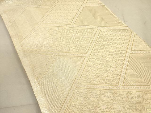 平和屋着物◎佐賀錦　本場筑前博多織　両面　六通柄袋帯　遠山吉祥文　金糸　正絹　逸品　DABB8203xg