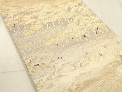 平和屋着物◎六通柄袋帯　枝松文　金銀糸　正絹　逸品　DABB8308xg