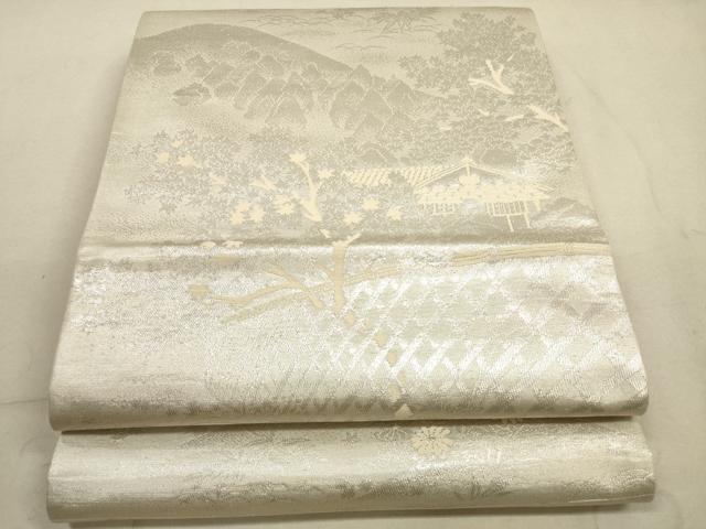 平和屋着物◎六通柄袋帯　京洛百景　光悦寺　銀糸　正絹　逸品　DABB8330xg