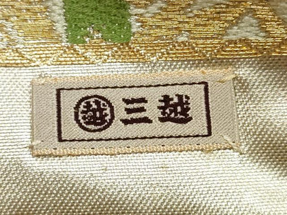 平和屋着物◎六通柄袋帯　唐織　枝松文　金銀糸　三越扱い　正絹　逸品　DABB8411xg