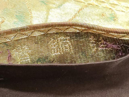 平和屋着物◎西陣　高島織物謹製　六通柄袋帯　更紗花鳥文　青銅箔　正絹　逸品　DABB8456xg