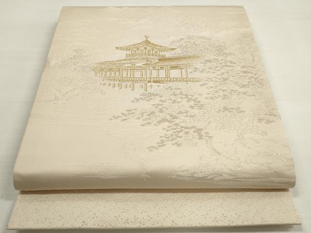 平和屋着物◎太鼓柄　京袋帯　風景文　金銀糸　正絹　逸品　DABB8518xg