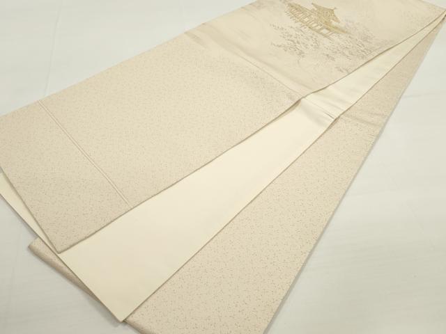 平和屋着物◎太鼓柄　京袋帯　風景文　金銀糸　正絹　逸品　DABB8518xg