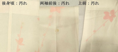 平和屋着物■長襦袢　無双仕立て　枝花文　正絹　逸品　DABB8562cd