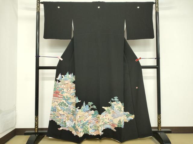 平和屋着物■豪華黒留袖 作家物 風景松文 正絹 逸品 DABB8567cd