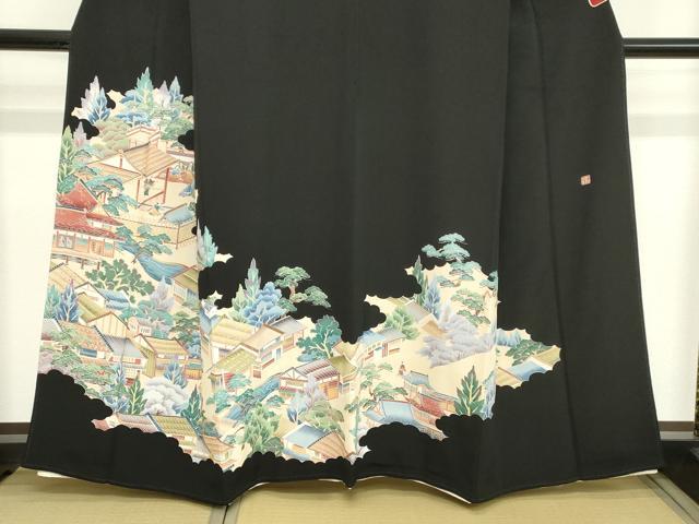 平和屋着物■豪華黒留袖 作家物 風景松文 正絹 逸品 DABB8567cd