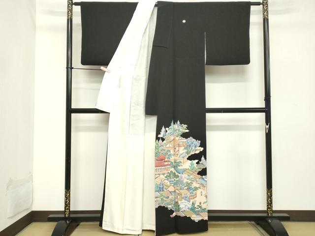 平和屋着物■豪華黒留袖 作家物 風景松文 正絹 逸品 DABB8567cd