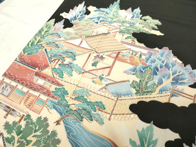 平和屋着物■豪華黒留袖 作家物 風景松文 正絹 逸品 DABB8567cd
