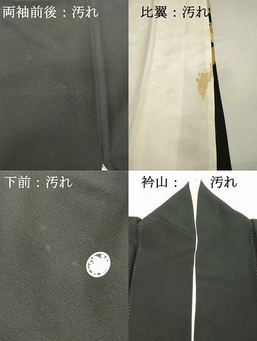 平和屋着物■豪華黒留袖　駒刺繍　扇面花松文　金彩　正絹　逸品　DABB8570cd