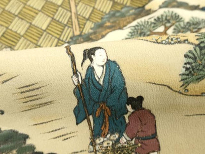 平和屋着物■豪華黒留袖　人物風景文　暈し染め　金彩　正絹　逸品　DABB8574cd