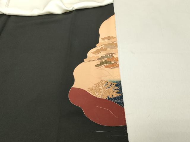 平和屋着物■豪華黒留袖　人物風景文　金銀彩　正絹　逸品　DABB8605cd