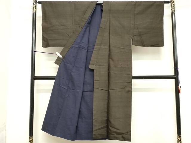 平和屋着物■男性 紬 格子 正絹 逸品 DABB8614cd