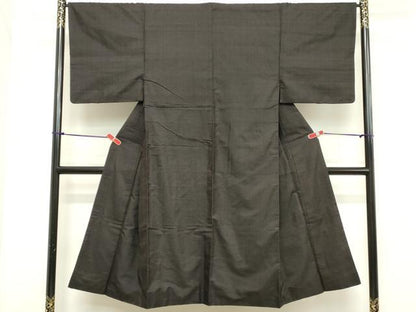 平和屋着物■男性　紬　格子　正絹　逸品　DABB8643cd