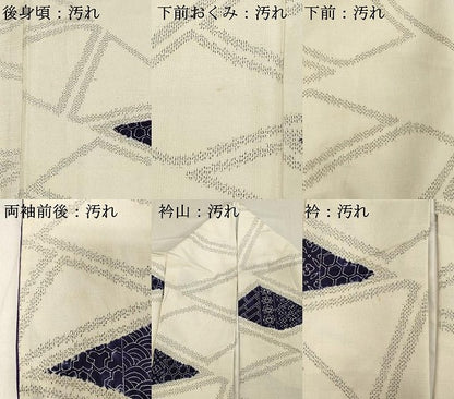 平和屋着物■上質な紬　切嵌吉祥文　正絹　逸品　DABB8660cd