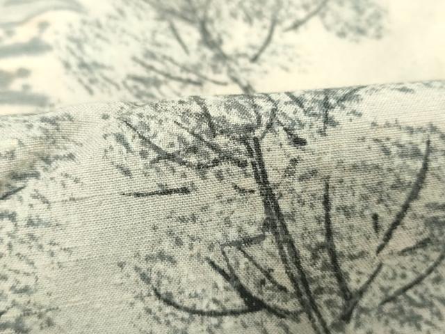 平和屋着物■訪問着　紬地　手描き　風景文　暈し染め　正絹　逸品　DABB8672cd