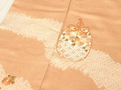 平和屋着物■訪問着 刺繍 絞り 仕覆花文 正絹 逸品 DABB8715cd