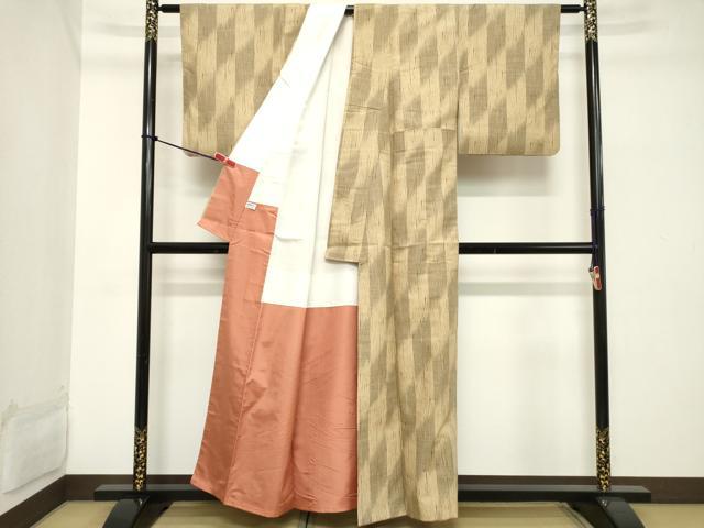 平和屋着物■上質な紬　杢目文様　正絹　逸品　DABB8720cd