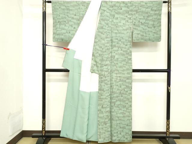 平和屋着物■上質な小紋 手描き 風景文 暈し染め 正絹 逸品 DABB8744cd