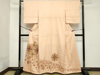 平和屋着物■豪華色留袖　駒刺繍　花菱文　金彩　正絹　逸品　DABB8759cd