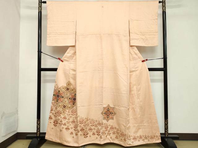 平和屋着物■豪華色留袖　駒刺繍　花菱文　金彩　正絹　逸品　DABB8759cd