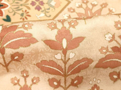 平和屋着物■豪華色留袖　駒刺繍　花菱文　金彩　正絹　逸品　DABB8759cd