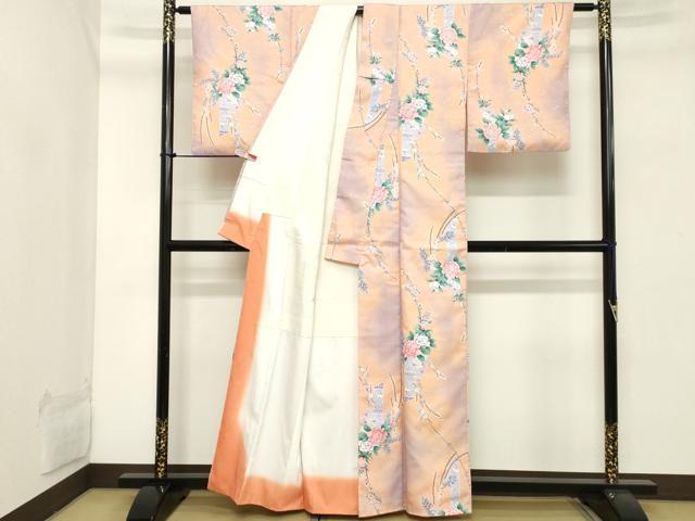 平和屋着物■上質な小紋 草花文 暈し染め 正絹 逸品 DABB8798cd