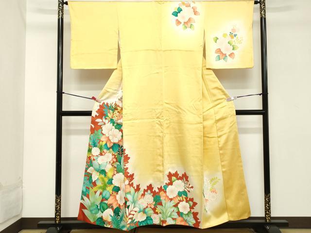 平和屋着物■訪問着 駒刺繍 草花文 暈し染め 金彩 正絹 逸品 DABB8805cd