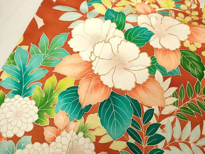 平和屋着物■訪問着 駒刺繍 草花文 暈し染め 金彩 正絹 逸品 DABB8805cd