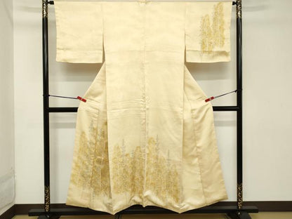 平和屋着物■訪問着 駒刺繍 樹林文 暈し染め 金彩 正絹 逸品 DABB8810cd