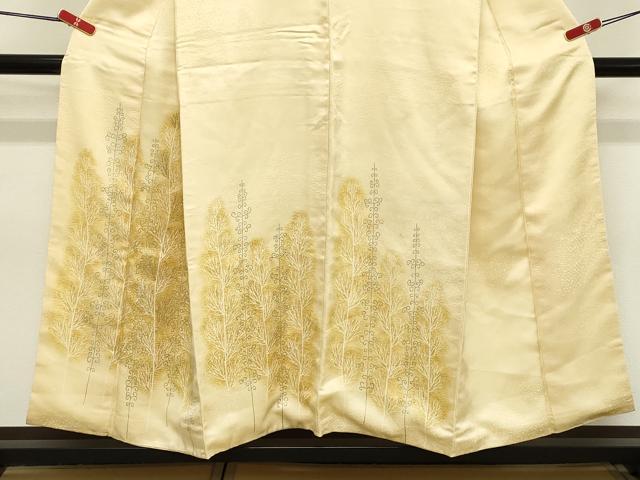 平和屋着物■訪問着 駒刺繍 樹林文 暈し染め 金彩 正絹 逸品 DABB8810cd