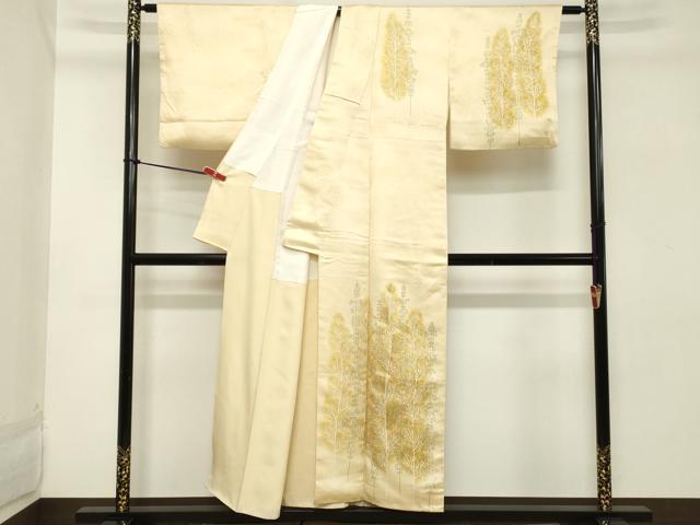 平和屋着物■訪問着 駒刺繍 樹林文 暈し染め 金彩 正絹 逸品 DABB8810cd