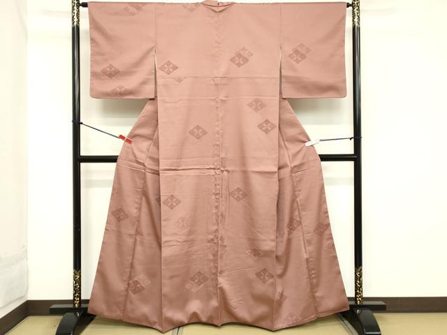 平和屋着物■上質な小紋　菱文　蝶　正絹　逸品　DABB8828cd
