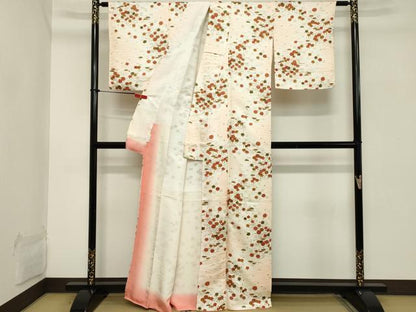 平和屋着物■上質な小紋 舞花文 暈し染め 金彩 正絹 逸品 DABB8829cd