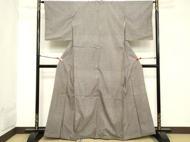 平和屋着物■本場染大島紬　扇文　正絹　逸品　DABB8842cd