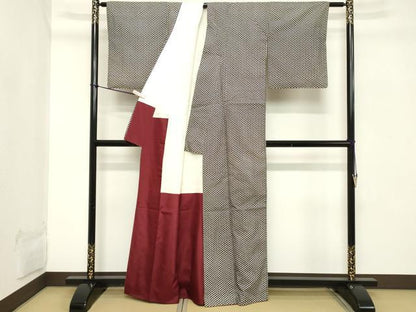 平和屋着物■本場染大島紬　扇文　正絹　逸品　DABB8842cd