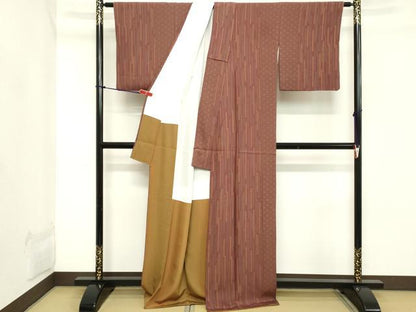 平和屋着物■上質な小紋 麻の葉文様 正絹 逸品 DABB8875cd