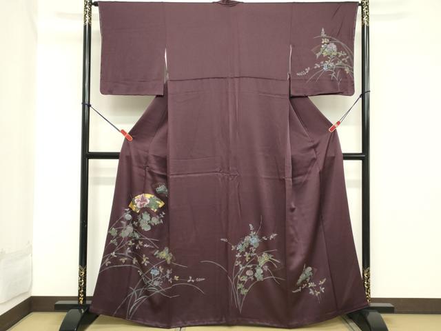 平和屋着物■訪問着 刺繍 地紙草花文 金彩 正絹 逸品 DABB8888cd